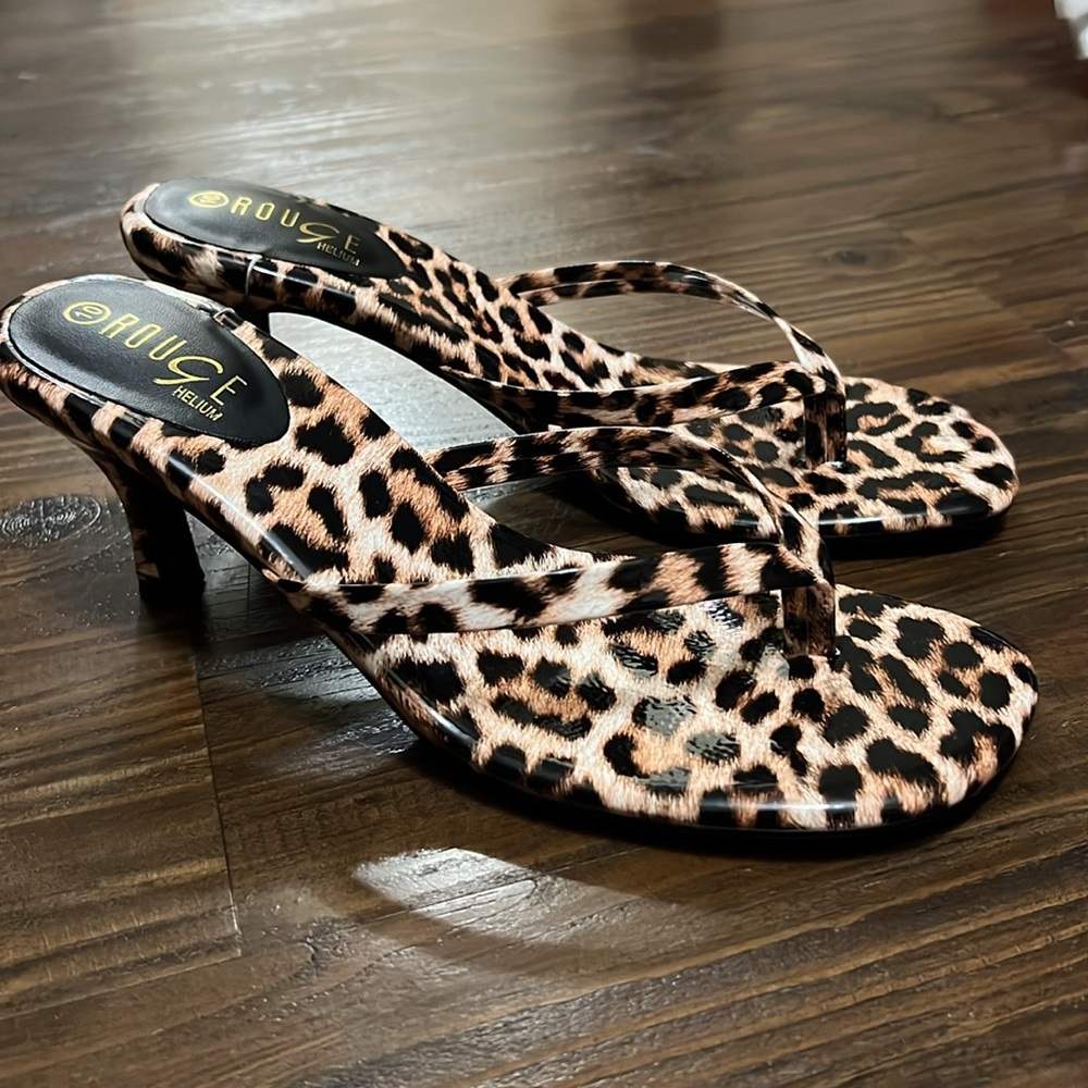 New Rouge Leopard Patent Print Heels Size 10